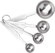 🥄 accurate measurement made easy: 4pcs stainless steel measuring spoons set for cooking and baking, dishwasher safe logo