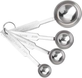 img 4 attached to 🥄 Accurate Measurement Made Easy: 4Pcs Stainless Steel Measuring Spoons Set for Cooking and Baking, Dishwasher Safe