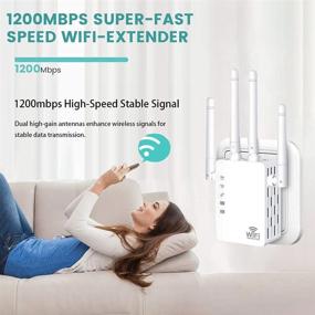 img 1 attached to 1200Mbps Wireless WiFi Extender for Enhanced Signal Strength and Coverage