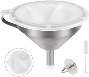 img 4 attached to 🔝 Premium Stainless Steel Funnels with 300 Mesh Food Filter - Perfect for Transferring Liquid, Oil, Juice, Powder - Includes Detachable Strainer and Cleaning Brush