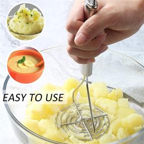 img 1 attached to 🥔 Guoofu Stainless Steel Potato Masher - Heavy Duty Round Handheld Masher for Smooth Mashed Potatoes, Avocado, Pumpkin, and More!