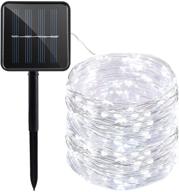 🔆 solar string lights, 200led copper wire solar fairy lights 72ft 8 modes waterproof outdoor string lights for christmas party wedding decoration patio garden yard indoor bedroom - white logo