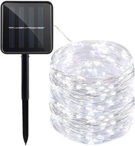 img 4 attached to 🔆 Solar String Lights, 200LED Copper Wire Solar Fairy Lights 72Ft 8 Modes Waterproof Outdoor String Lights for Christmas Party Wedding Decoration Patio Garden Yard Indoor Bedroom - White