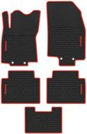 🚗 biosp custom fit car floor mats - heavy duty rubber liner for nissan rogue 2014-2019 front and rear 2 row seats - all weather guard, black red vehicle carpet - odorless, replacement option logo