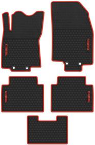 img 4 attached to 🚗 Biosp Custom Fit Car Floor Mats - Heavy Duty Rubber Liner for Nissan Rogue 2014-2019 Front and Rear 2 Row Seats - All Weather Guard, Black Red Vehicle Carpet - Odorless, Replacement Option