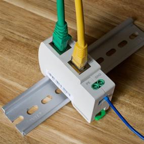 img 1 attached to 🔌 WatchfulEyE WTH-SG/RJ45: Efficient Gigabit Ethernet PoE Surge Protector with Full GDT TVS Surge Protection- DIN-Rail Mounted