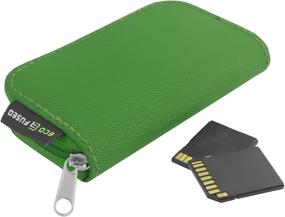 img 2 attached to 📸 Green Memory Card Case - Holds up to 22x SD, SDHC, Micro SD, Mini SD and 4X CF - 22 Slot Holder (8 Pages) - Ideal for Storage and Travel