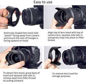 img 1 attached to Easy Hood 82mm Lens Hood: Universal Snap-on Reversible for Canon Nikon Sony Fuji Olympus Pentax 18-135mm EF-S Lens