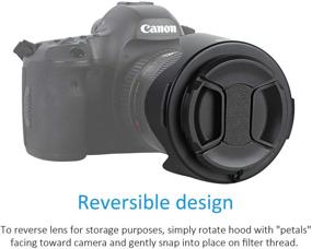 img 2 attached to Easy Hood 82mm Lens Hood: Universal Snap-on Reversible for Canon Nikon Sony Fuji Olympus Pentax 18-135mm EF-S Lens