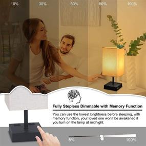 img 3 attached to 💡 Winshine Touch Table Lamp with 3 Stepless Dimmable Color Temperatures, USB Port, and Outlet - Small Nightstand Lamp for Bedroom, Office, Dorm, and Kid's Room