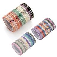 48 rolls agutape foil gold skinny decorative masking washi tape set - diy crafting & creative projects with 3mm wide tape logo