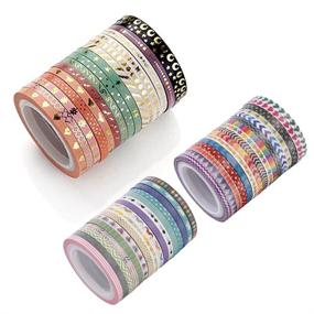 img 3 attached to 48 Rolls Agutape Foil Gold Skinny Decorative Masking Washi Tape Set - DIY Crafting & Creative Projects with 3MM Wide Tape