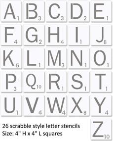 img 3 attached to 🎨 26Pcs 4 Inch Scrabble Style Tile Stencil Letters - Versatile Reusable Wall Decor &amp; Painting Stencil Template for DIY Projects and Art &amp; Craft