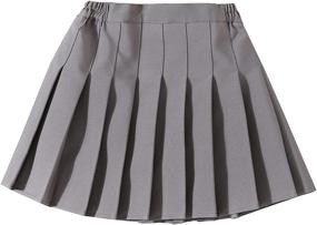 img 4 attached to Stylish and Comfortable: TENMET Girls Pleated Skirt with High Waist and Stretchy Band for Kids 6-14 Years