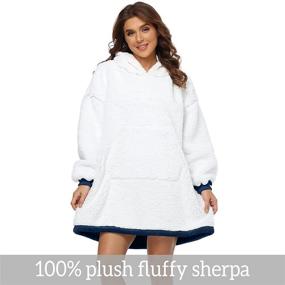 img 1 attached to 🧥 RXLLDOLY Oversized Sherpa Hoodie Blanket - Super Soft Plush Hooded Sweatshirt with Pocket and Sleeves for Men and Women, One Size