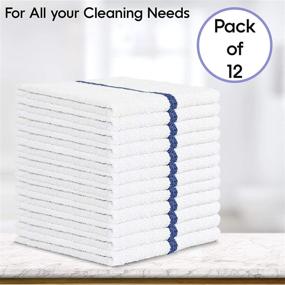 img 1 attached to Nabob Wipers Kitchen Bar Mop Towels 12 Pack - 100% Cotton - Size 14x17 - Super Absorbent for Home, Kitchen, Bathroom, Bars, Restaurants & Auto Use