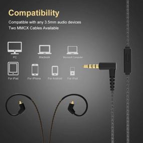 img 1 attached to 🎧 BASN Metalen Noise Isolating Headphones - 4 Drivers In-Ear Monitors with Powerful Bass Sound, Two Detachable MMCX Cables, Carrying Case, and 1/4 Adapter (Black)