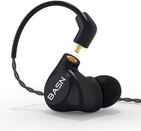 img 4 attached to 🎧 BASN Metalen Noise Isolating Headphones - 4 Drivers In-Ear Monitors with Powerful Bass Sound, Two Detachable MMCX Cables, Carrying Case, and 1/4 Adapter (Black)