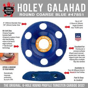 img 3 attached to 🔧 King Arthur's Tools Galahad Tungsten Carbide Disc - Original Round Coarse Blue Holey Disc for Woodworking, Shaping, and Smoothing, Fits Most 115-125mm Angle Grinders, Standard 4 1/2 Inches #47851 RCB