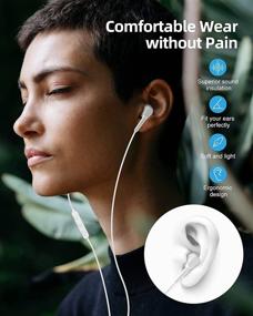 img 3 attached to 🎧 iFory USB C Earphones: HiFi Stereo Type C Earbuds with Mic & Volume Control for Google Pixel 3/2/XL, Sony XZ2, iPad Pro - White