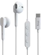 🎧 ifory usb c earphones: hifi stereo type c earbuds with mic & volume control for google pixel 3/2/xl, sony xz2, ipad pro - white logo