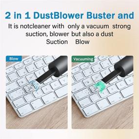 img 3 attached to 🧹 BestMal Mini Cordless Vacuum Cleaner 2-in-1 - USB Rechargeable Handheld Dust Buster and Blower, Ideal for Home, Car, Office, Pet Hair, Keyboard & Laptop