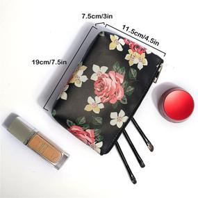 img 1 attached to 💄 3Pcs Portable Travel Cosmetic Organizer: Makeup Bag Set with Multifunctional Waterproof Storage, Cute Toiletry Bags for Women and Girls