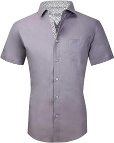 img 4 attached to 👔 Effortlessly Stylish: Sleeve Shirts for Regular Casual Button-Ups