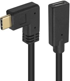 img 2 attached to 🔌 Convenient 2Ft Right Angle USB C Extension Cable - Fast Charging for MacBook, Samsung S-Series (USB C Right M/F)