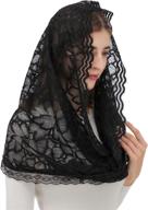 🌹 pamor infinity floral veils scarf: elegant chapel veil & head covering with wrap style – latin mass lace mantilla logo