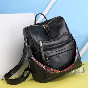 img 1 attached to Stylish Synthetic Leather Shoulder Bag Set for Women - Backpack, Handbags, and Wallets