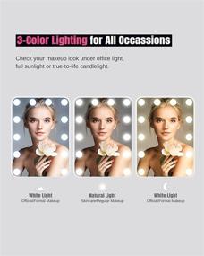img 2 attached to 💡 EASEHOLD Large Vanity Makeup Mirror: Illuminate Your Beauty with 12 Bright Bulb Lights and Smart Touch Control