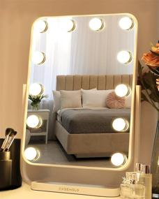 img 4 attached to 💡 EASEHOLD Large Vanity Makeup Mirror: Illuminate Your Beauty with 12 Bright Bulb Lights and Smart Touch Control