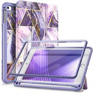 📱 suritch ipad mini 4/5 case with built-in screen protector & pencil holder - purple marble, full body trifold stand, smart cover with auto wake/sleep for apple ipad mini 4/5 7.9 inch logo