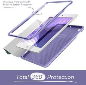 img 2 attached to 📱 SURITCH iPad Mini 4/5 Case with Built-in Screen Protector & Pencil Holder - Purple Marble, Full Body Trifold Stand, Smart Cover with Auto Wake/Sleep for Apple iPad Mini 4/5 7.9 Inch