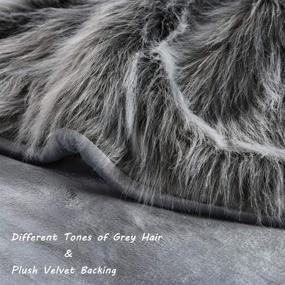 img 2 attached to 🛋️ Cozy up in Style with our Luxury Grey and Black High Pile Faux Fur Throw Blanket - Super Warm, Elegant, and Fluffy Decoration for your Sofa, Couch, and Bed! (50''x 60'')