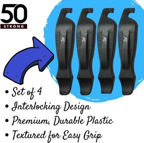 img 3 attached to 🚴 50 Strong Bike Tire Lever Set of 4 - Easy Grip Bicycle Levers - Top Tire Changing Tool - Made in the USA and Snap Together for Storage