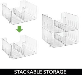 img 1 attached to 📦 mDesign Stackable Shoe Storage Organizer - Organize Men's and Women's Shoes in Closet - Holds 2 Pairs Each - 6 Pack - Clear