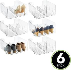 img 3 attached to 📦 mDesign Stackable Shoe Storage Organizer - Organize Men's and Women's Shoes in Closet - Holds 2 Pairs Each - 6 Pack - Clear