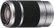 sony e 55-210mm f4.5-6.3 oss lens for sony e-mount cameras: a versatile silver lens for superior performance logo