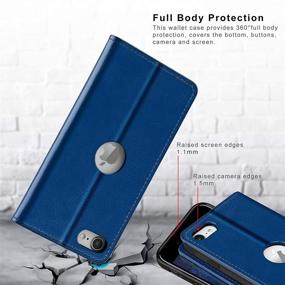 img 2 attached to 📱 Belemay Cowhide Genuine Leather Wallet Case for New iPhone SE 2020 (2nd Gen) - RFID Blocking, Blue, Slim Fit