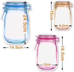 img 3 attached to Fireboomoon 30 PCS Multi-Size Mason Jar Bottle Pattern Zipper Bags - Reusable, Airtight, Leak-Proof Storage Pouch Bags for Travel, Picnics, Camping, Kids - Ideal for Food Snacks