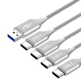 img 4 attached to 🔌 Быстрая зарядка USB C кабеля для Samsung Galaxy S21 S20 Plus Ultra FE A32 A42 5G A12, Note 20 10 10+, A21 A01 A30 A70 A31, LG Q70 G8X G8 V60 G7 V40 Thinq - кабель 1FT 3FT 6FT 10FT.