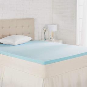 img 4 attached to 🛏️ Queen Size Amazon Basics 2-Inch Memory Foam Mattress Topper with Cooling Gel Infusion - Ventilated, CertiPUR-US Certified Foam