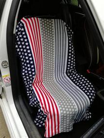 img 3 attached to Y 40 THIEVES Car Sweat Towel Seat Cover - Removable, Machine Washable for Yoga, Running, Beach, Swimming, Boxing, and Outdoor Sports (Star Stripe)