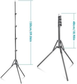 img 2 attached to 📷 Neewer 59-Inch/150cm Aluminum Alloy Photography Light Stand with Reverse Folding Legs for Reflectors, Softboxes, LED Lights, Ring Lights, Umbrellas, and Backgrounds