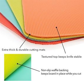 img 3 attached to Premium Ultra Thick Cutting Boards Set (8 Piece) for Kitchen Prep, Slip-Resistant Flexible Cutting Mat Bundle, Dishwasher Safe, BPA Free Plastic Vibrant Chopping Mats for Meat and Vegetables