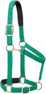 🐴 weaver leather padded adjustable horse halter - solid green, 1" average horse or yearling draft logo