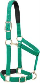 img 1 attached to 🐴 Weaver Leather Padded Adjustable Horse Halter - Solid Green, 1" Average Horse or Yearling Draft