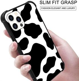 img 2 attached to 🐮 Stylish Cow Print iPhone 12 Pro Max Case: Slim Hybrid Design with Full Protection & Lanyard Strap Holder for Women and Girls (6.7 Inch)